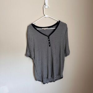 Striped Navy and White Women's Top